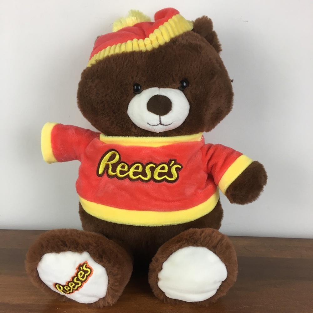 Reese’s Plush Bear w Orange & Yellow Outfit 16 Pre Owned